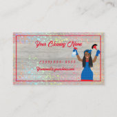 Reinigungsservice mit Reinigern, Lady Business Car Visitenkarte (Vorderseite)