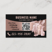 Reinigungsservice Moderne Rose Gold Housekeeping Visitenkarte (Vorderseite)
