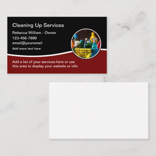 Reinigungsservice Moderne Vorlage für Visitenkarte (Vorne/Hinten)
