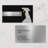 Reinigungsservice Modernes Schwarz & Silber Visitenkarte (Vorne/Hinten)