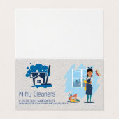 Reinigungsservice | Mop-Broom-House-Logo Visitenkarten (Außenseite Aufgefaltet)