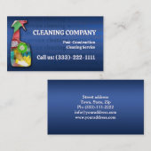 Reinigungsservice nach Bauarbeiten dunkelblau Visitenkarte (Vorne/Hinten)