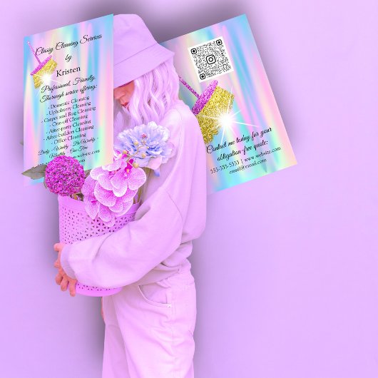 Reinigungsservice OfficeHaus Behaltend QRCode-Logo Visitenkarte