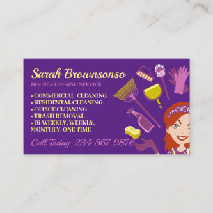 Reinigungsservice Purple Rose Hair Frau Visitenkarte