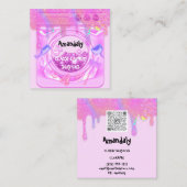 Reinigungsservice QR-Code der Waschküche in Rosa Quadratische Visitenkarte (Vorne/Hinten)