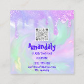 Reinigungsservice QRCode Waschmaschine Quadratische Visitenkarte (Rückseite)