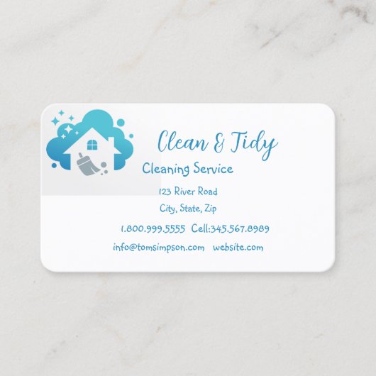 Reinigungsservice Reinigungspersonal Zuhause Priva Visitenkarte (Vorderseite)