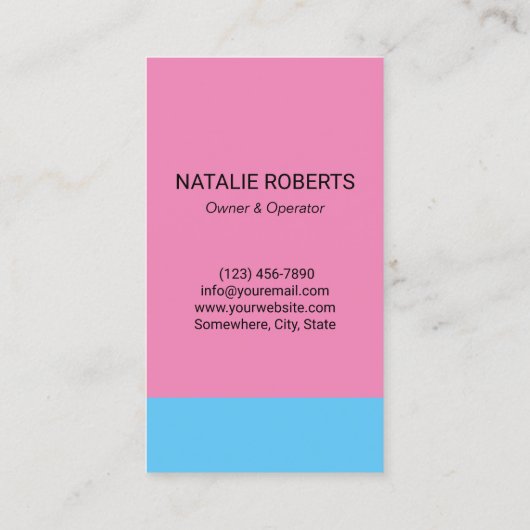 Reinigungsservice Retro Blue & Pink Zimmermädchen Visitenkarte (Rückseite)