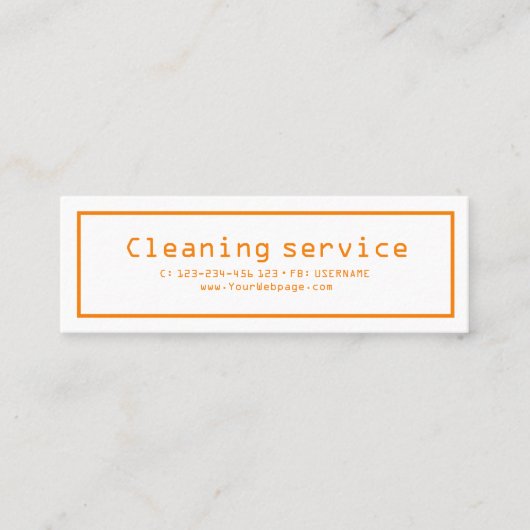 Reinigungsservice-Retro Mini Visitenkarte (Vorderseite)