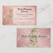 Reinigungsservice Rose Gold Glitzer + 14K Vorlage Visitenkarte (Vorne/Hinten)