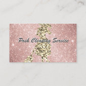 Reinigungsservice Rose Gold Glitzer + 14K Vorlage Visitenkarte (Rückseite)