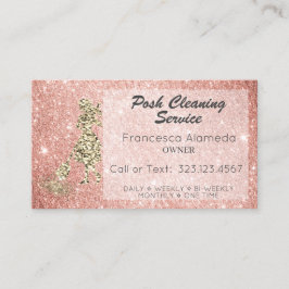 Reinigungsservice Rose Gold Glitzer + 14K Vorlage Visitenkarte