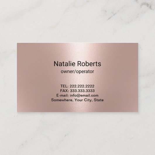 Reinigungsservice Rose Gold Housekeping Visitenkarte (Rückseite)