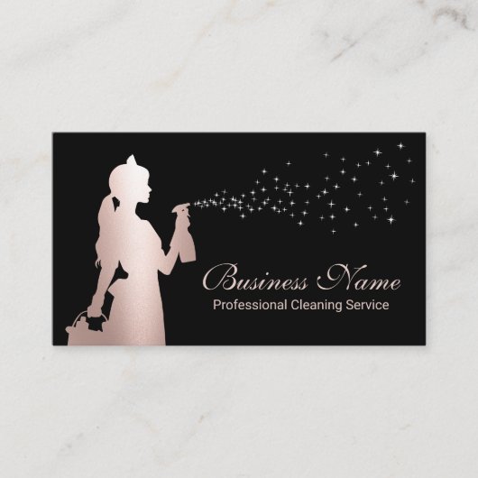 Reinigungsservice Rose Gold Housekeping Visitenkarte (Vorderseite)