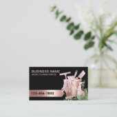 Reinigungsservice Rose Gold Moderne Vegetation Visitenkarte (Stehend Vorderseite)