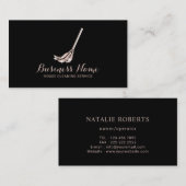 Reinigungsservice Rose Gold Mop Logo Maid Service Visitenkarte (Vorne/Hinten)