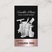 Reinigungsservice Rose Gold & Silber House Behalte Visitenkarte (Vorderseite)