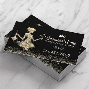 Reinigungsservice Royal Gold Glitzern Visitenkarte
