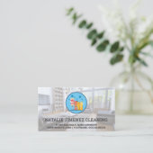 Reinigungsservice | Saubere Zuhause Inneneinrichtu Visitenkarte (Stehend Vorderseite)