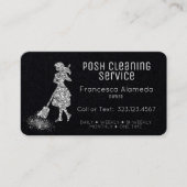 Reinigungsservice Schwarz + Vorlage für metallisch Visitenkarte (Vorderseite)