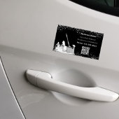 Reinigungsservice Schwarzer Glitzer Staub QR-Code Magnetische Visitenkarte