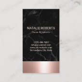 Reinigungsservice Schwarzer Marmor Rose Goldmedail Visitenkarte (Rückseite)