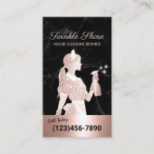 Reinigungsservice Schwarzer Marmor Rose Goldmedail Visitenkarte (Vorderseite)