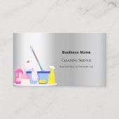 Reinigungsservice Silber QR-Foto Visitenkarte (Vorderseite)