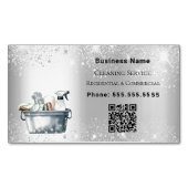 Reinigungsservice Silberstaub QR-Glitzer Magnetische Visitenkarte (Vorderseite)
