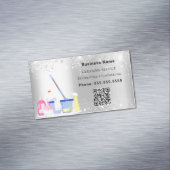 Reinigungsservice Silberstaub QR-Glitzer Magnetische Visitenkarte (Beispiel)
