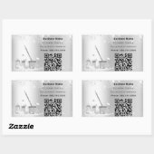 Reinigungsservice Silberstaub QR-Glitzer Rechteckiger Aufkleber (Blatt)