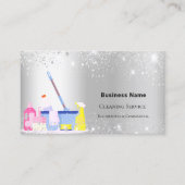 Reinigungsservice Silberstaub QR-Glitzer Visitenkarte (Vorderseite)