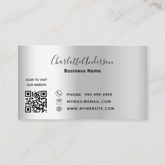 Reinigungsservice Silberstaub QR-Glitzer Visitenkarte (Rückseite)