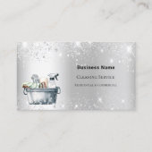 Reinigungsservice Silberstaub QR-Glitzer Visitenkarte (Vorderseite)