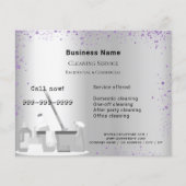 Reinigungsservice Silberviolett Glitzer Staub QR Flyer (Vorne)