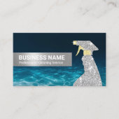 Reinigungsservice Silver Spray Flasche Blaues Wass Visitenkarte (Vorderseite)
