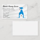 Reinigungsservice | Spray-Flasche-Mädchen-Logo Visitenkarte (Vorne/Hinten)