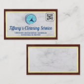 Reinigungsservice | Squeegee Logo | QR-Code Visitenkarte (Vorne/Hinten)