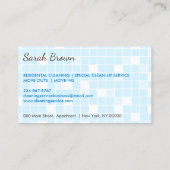 Reinigungsservice Tile Wash Janitorial Blue Women Visitenkarte (Rückseite)