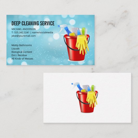 Reinigungsservice | Tools Visitenkarte (Vorne/Hinten)