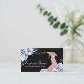 Reinigungsservice Vintag Blue Floral Visitenkarte (Stehend Vorderseite)
