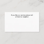 Reinigungsservice Visitenkarte (Rückseite)