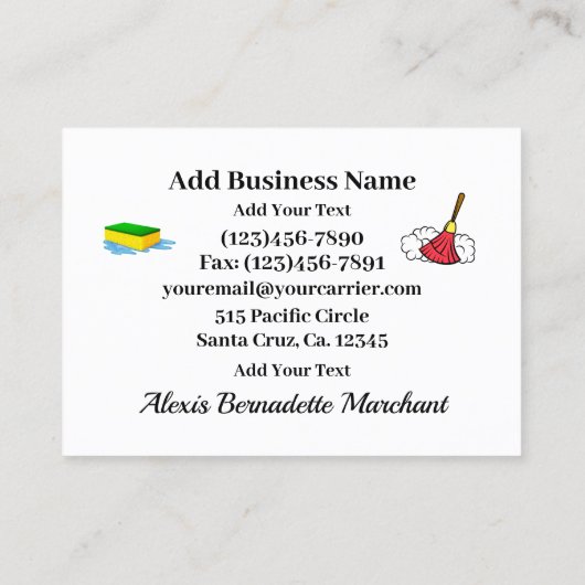 Reinigungsservice Visitenkarte (Rückseite)