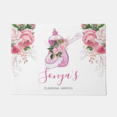 Reinigungsservice Wasserfarbe Rosa Schüssel Seife Fußmatte (Vorderseite)