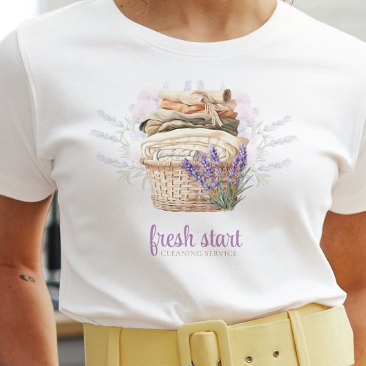 Reinigungsservice Wasserfarben Lavendel Wäsche T-Shirt