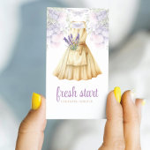 Reinigungsservice Wasserfarben Schürze Lavendel Visitenkarte