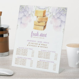 Reinigungsservice Wasserfarben-Seifenpreisliste Sockelschild