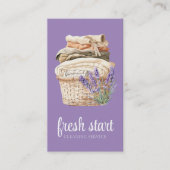 Reinigungsservice Wasserfarben Wäscherei Lavendel Visitenkarte (Vorderseite)