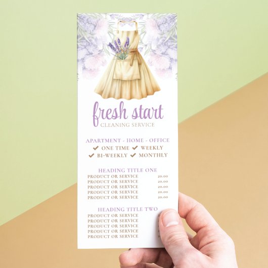 Reinigungsservice Wasserfarbenpreisliste Werbekarte