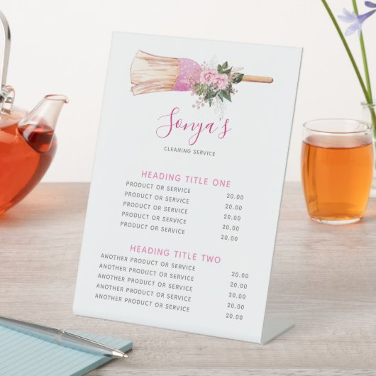 Reinigungsservice Zimmer Modernes Business Sockelschild (In Situ)